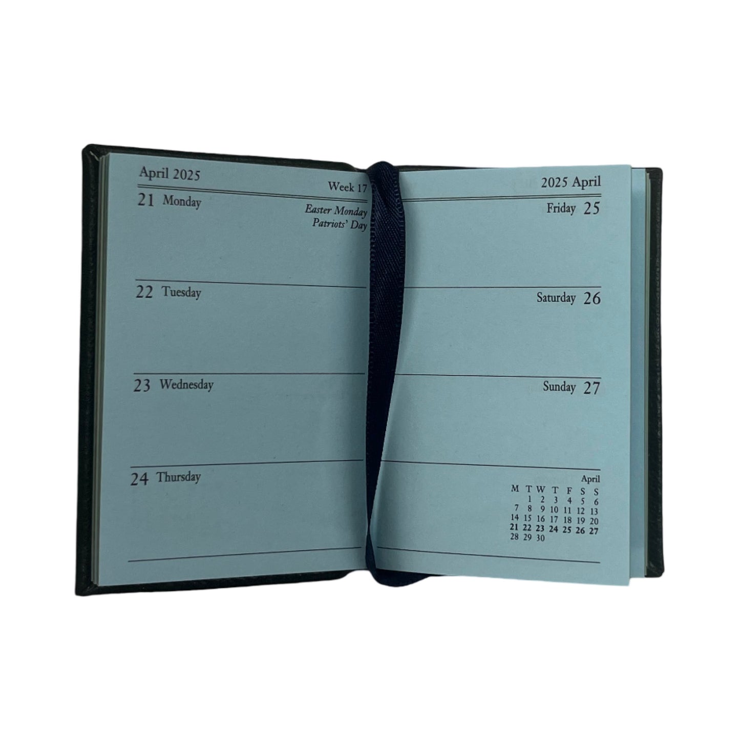 D732L | Crossgrain Leather Tiny Calendar Book | 3" x 2" | Year 2025