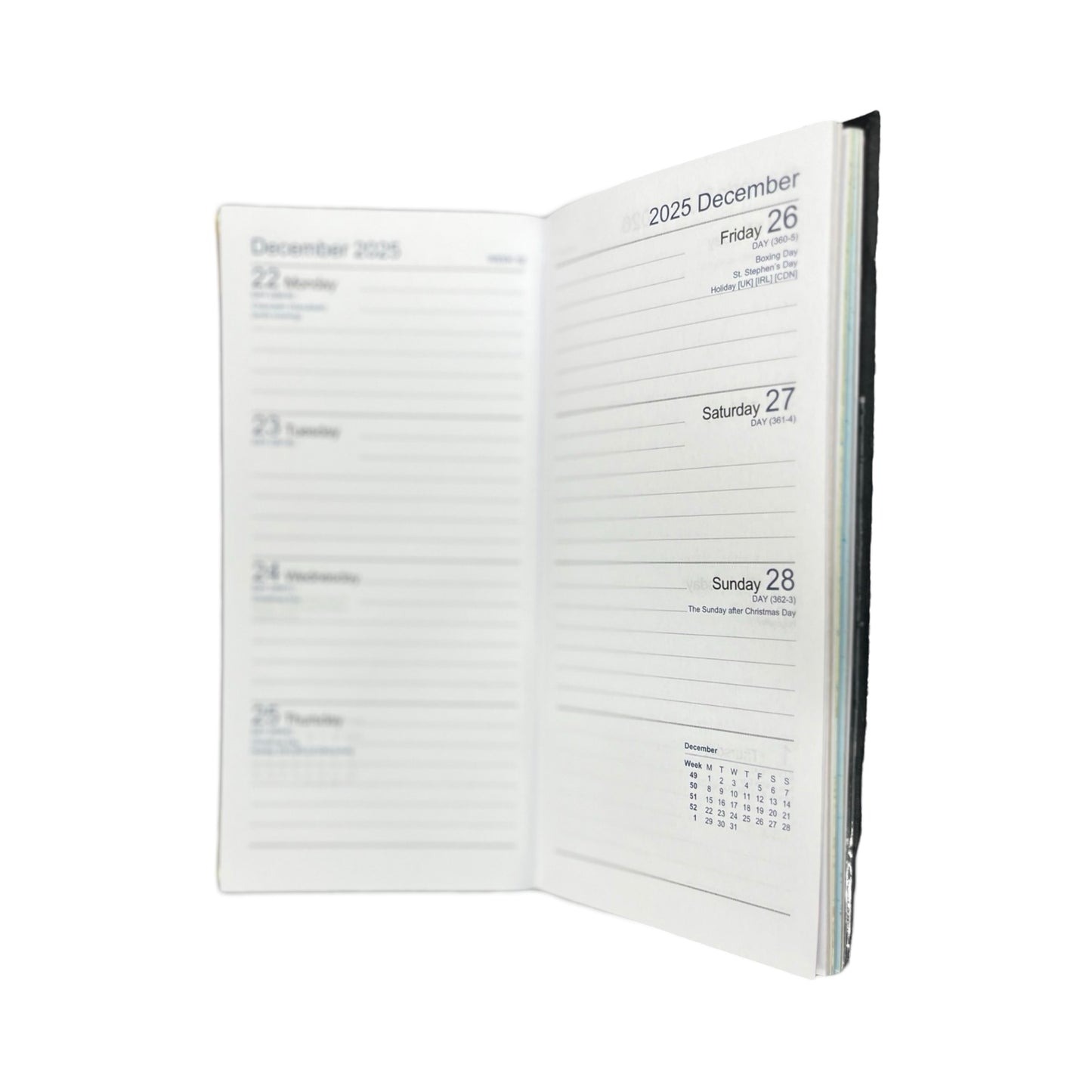 2025  D763VCA | Calf Leather Pocket Agenda Book | One Week Per Opening | 6" x 3" | Year 2025